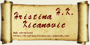 Hristina Kićanović vizit kartica